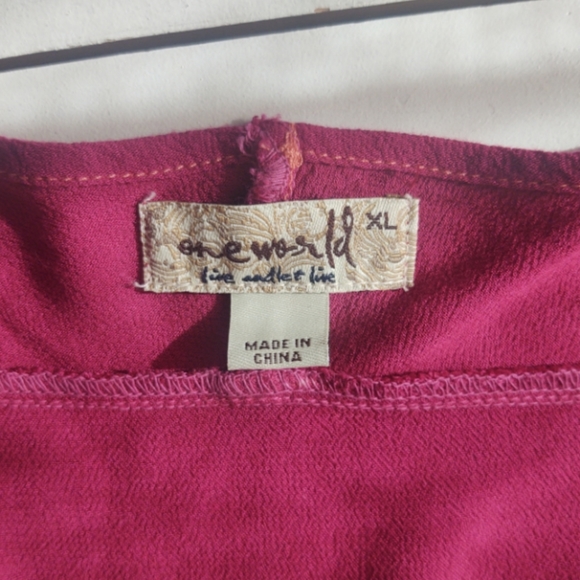 One World casual loose fit drop shoulder top XL - Picture 3 of 5